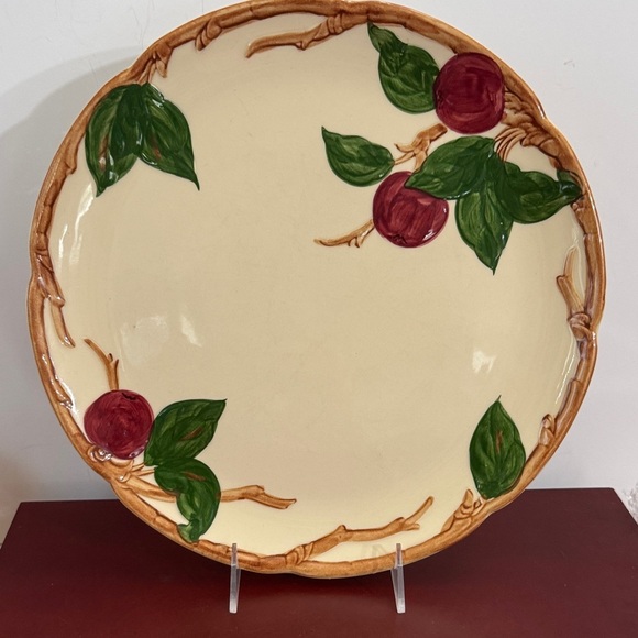 Franciscan Other - Vintage Franciscan Apple Round Platter Chop Plate 12" Vintage Cream and Green